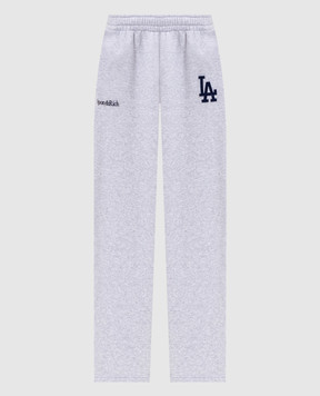 Sporty & Rich LA Serif grey melange insulated track pants PA071714669GY03