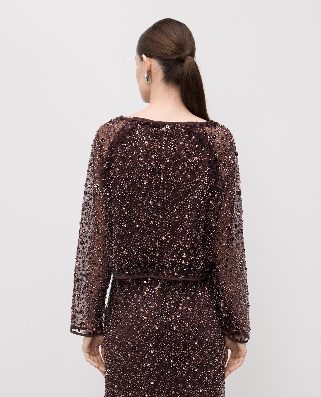 Burgundy blouse with sequins Twinset 4