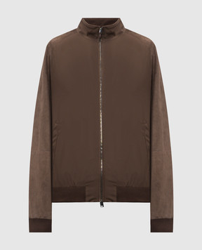 Canali Brown suede combination jacket LE00303O70485