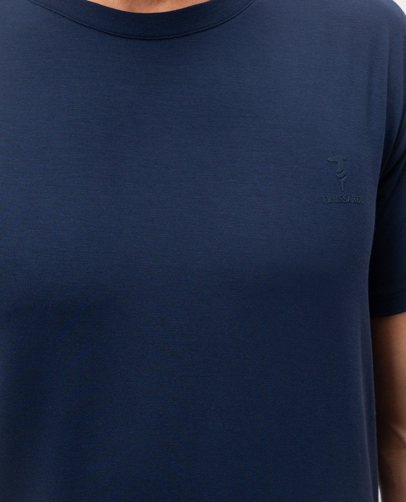 

Blue t-shirt with logo print Trussardi