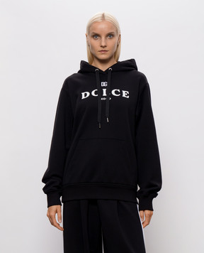 Dolce&Gabbana Black hoodie with logo print F9U75ZHU7P4