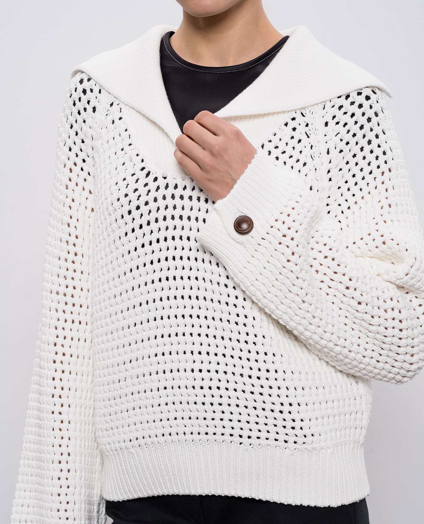 White openwork sweater Brunello Cucinelli 5