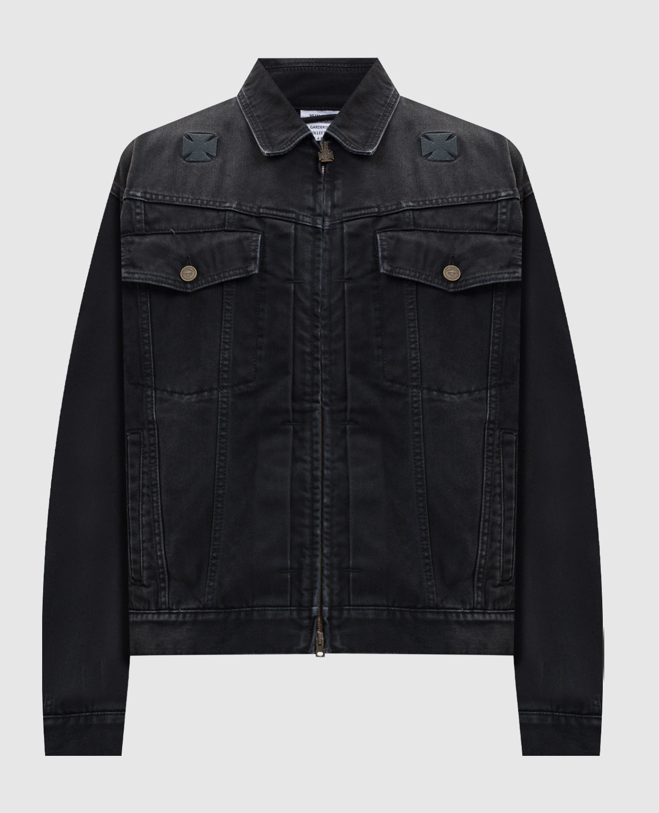 

Black denim jacket with embroidery Vetements
