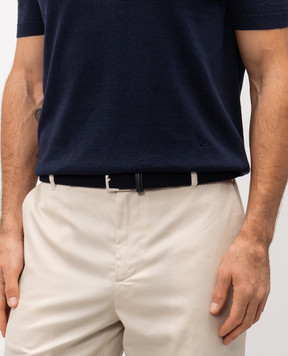 Kiton Blue belt with weaving USC3601N01357