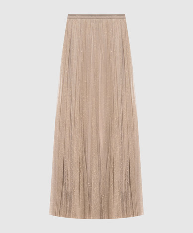 Beige skirt with lurex