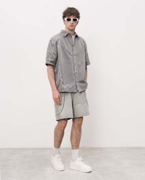 Off-White Gray shirt with logo embroidery 44XGG01IS26F001