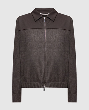 Peserico Brown wool jacket with lurex S21119DC2710