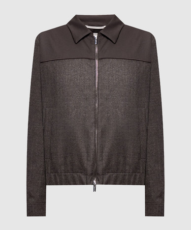 Brown wool jacket with lurex