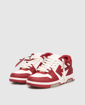 Off-White Out Of Office red leather sneakers OWIA259F25LEA002