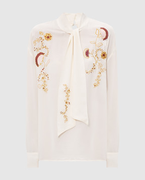 Twinset Ivory blouse with embroidery 262AP2241