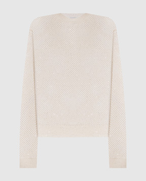 Peserico White openwork jumper with sequins A99030F129234R