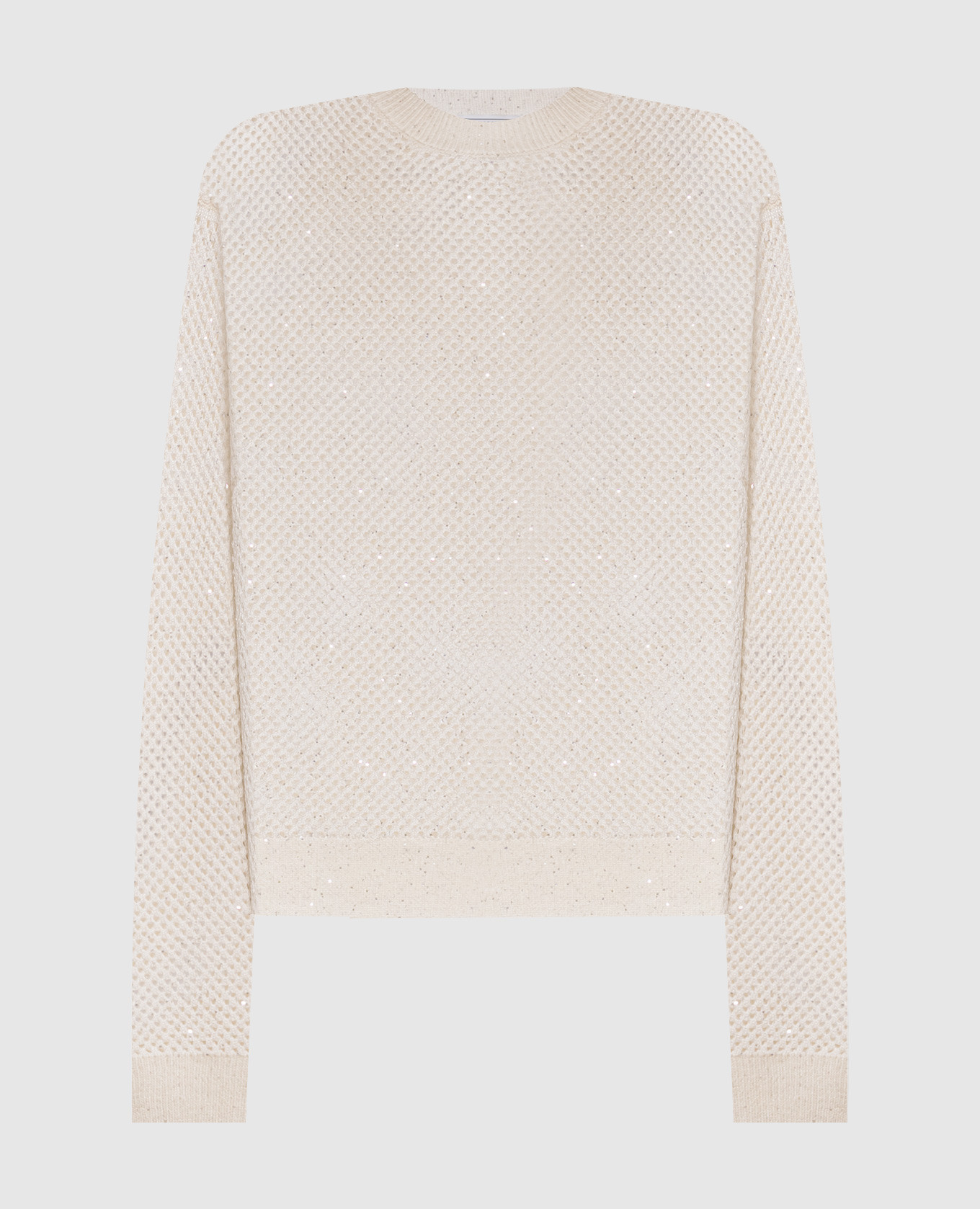 White openwork jumper with sequins