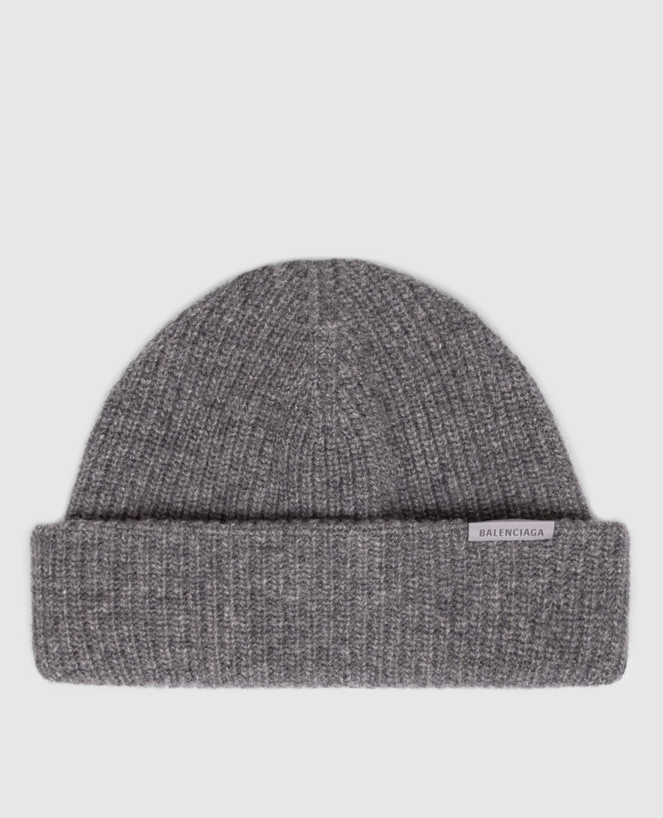 Gray wool beanie hat