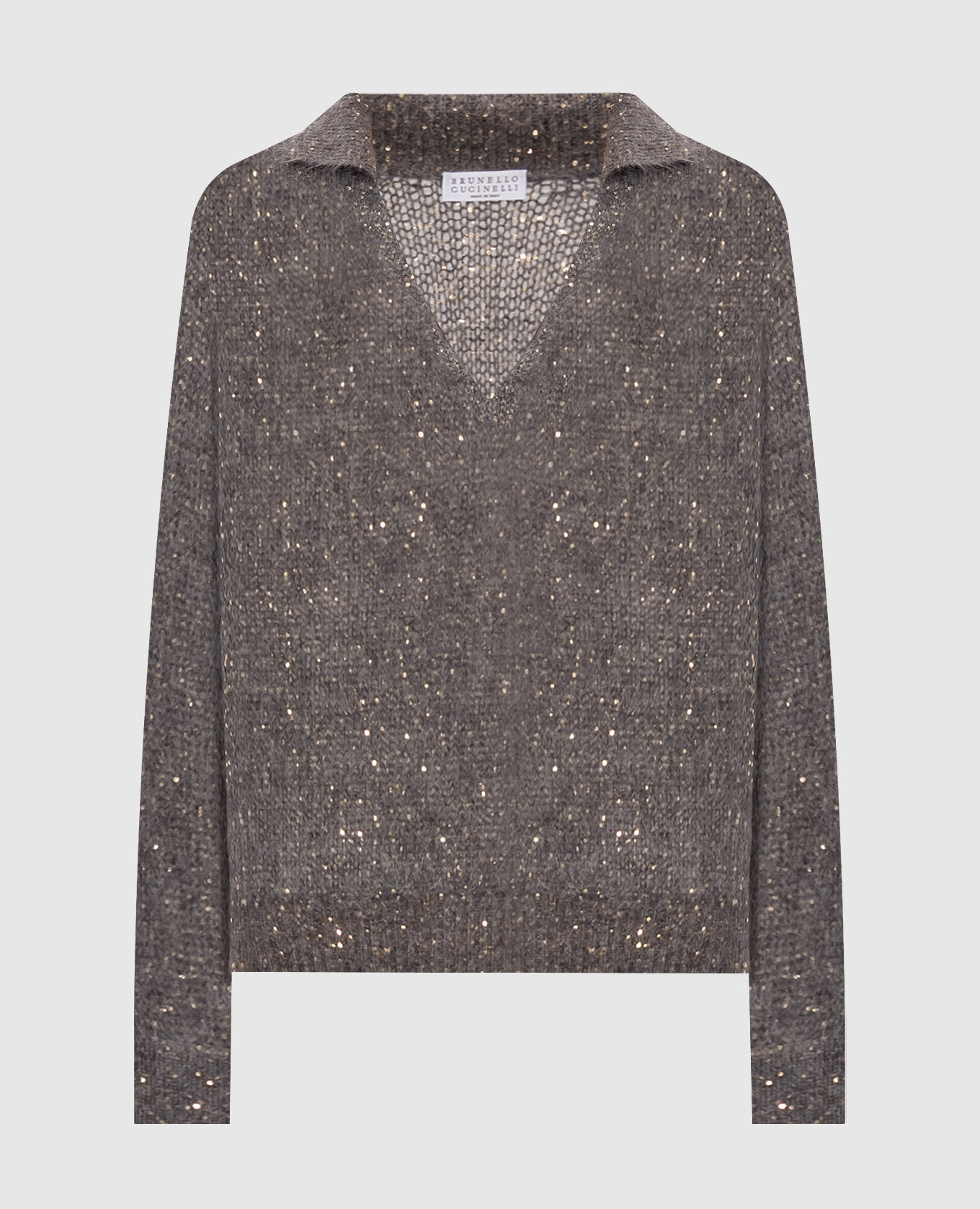 Gray alpaca wool pullover Brunello Cucinelli