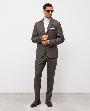 Peserico Brown wool pants with a pattern R5422008273