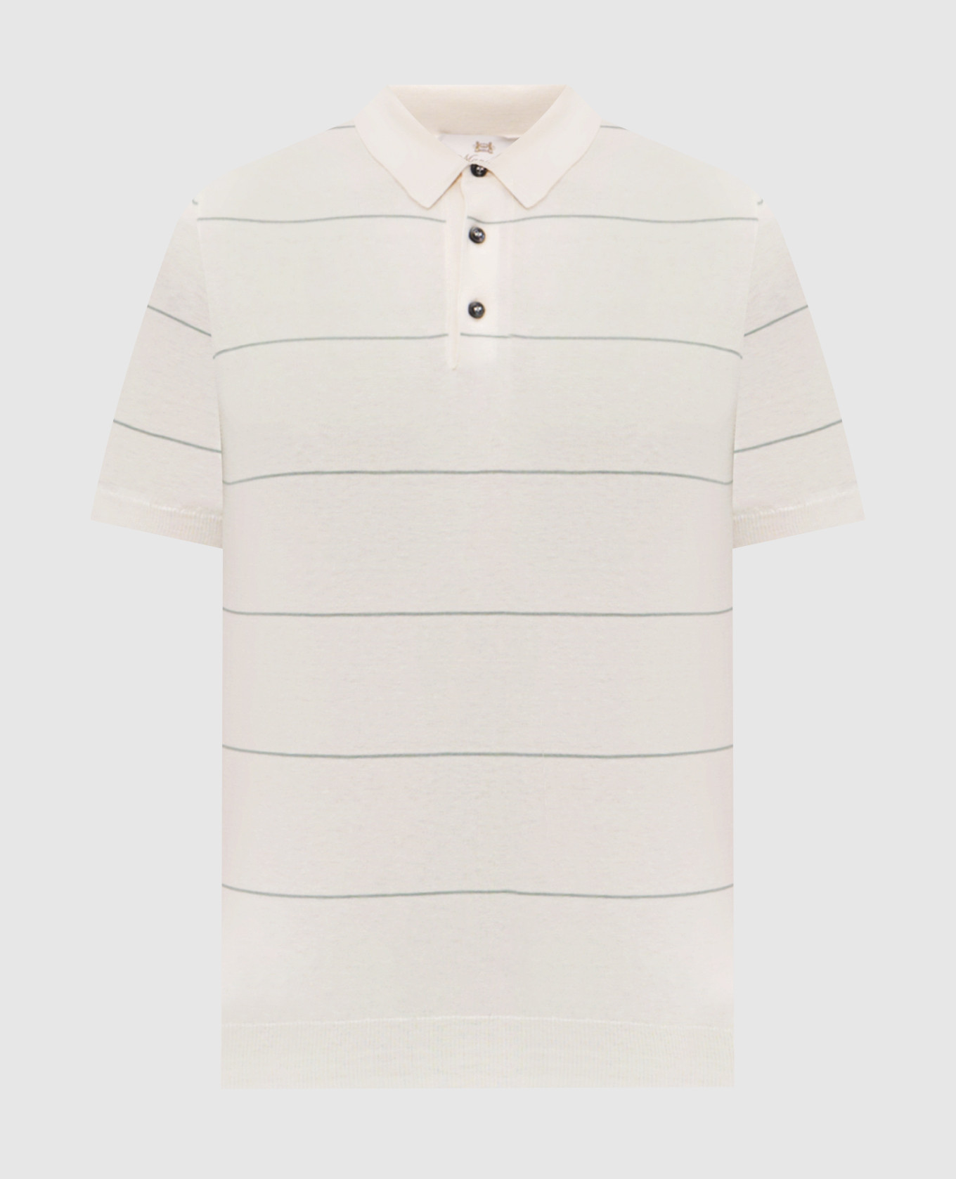 Ivory striped polo shirt Enrico Mandelli