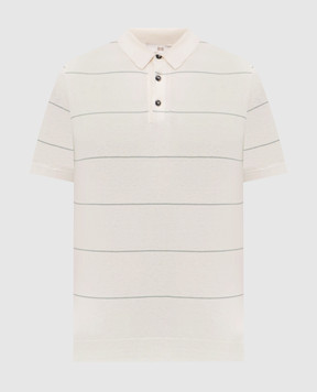 Enrico Mandelli Ivory striped polo shirt 3K022A5645