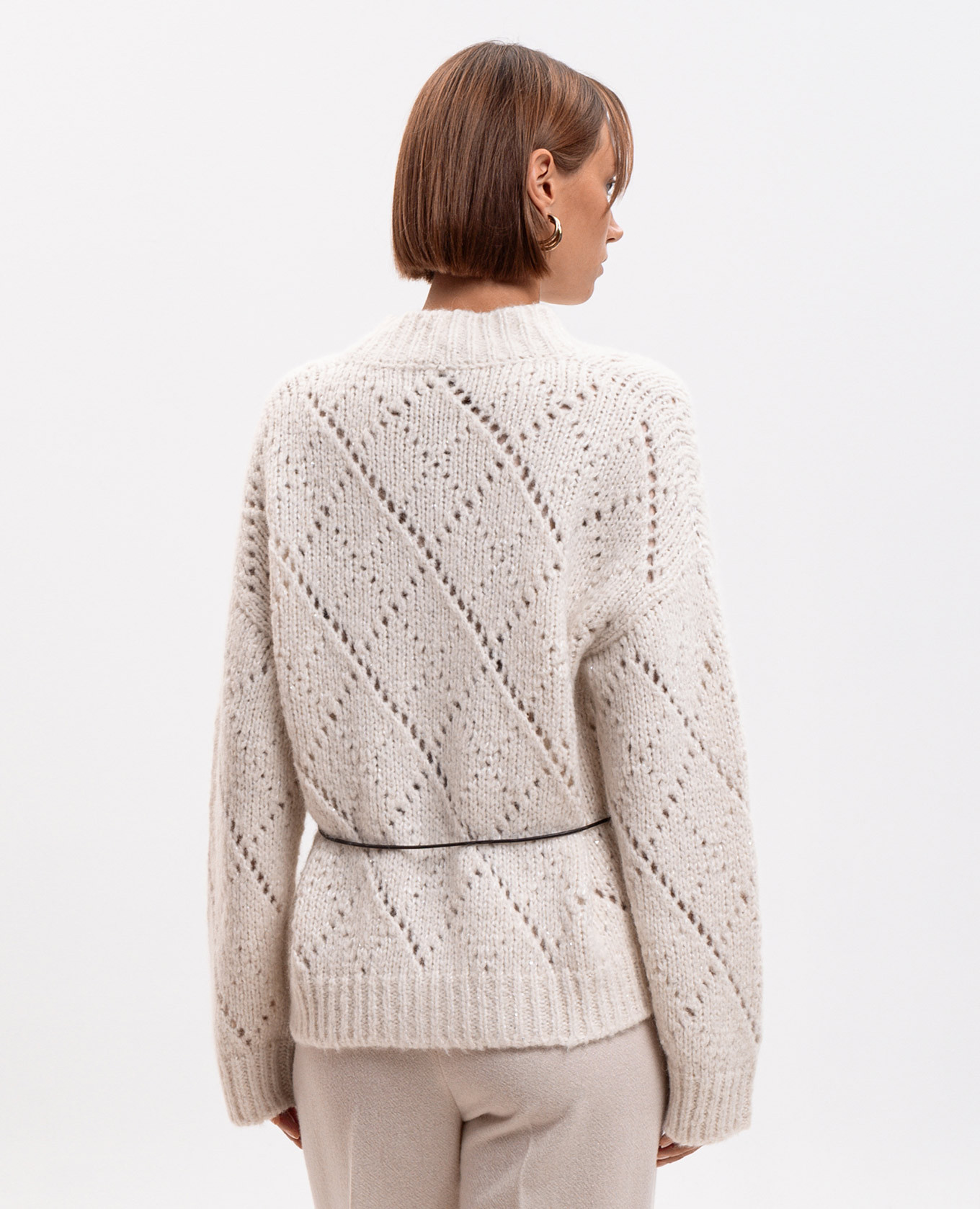 Ivory alpaca cardigan Peserico 4