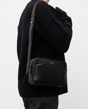 Serapian Black East West leather bag with logo SRCMOMML735925A001