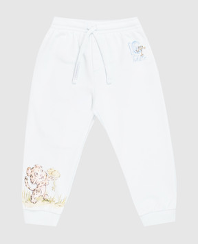 Dolce&Gabbana Children's blue joggers with print L1JPKGG7P8H