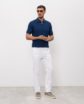 Stefano Ricci Blue polo with silk K818106P31F26172
