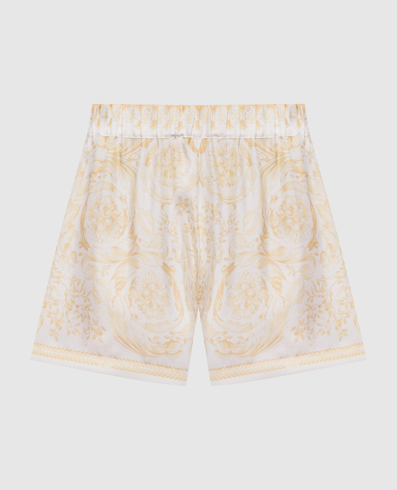 

White printed silk shorts Versace