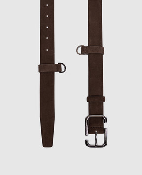 The Attico Brown suede belt with chain 261WKE00031LBT007AA