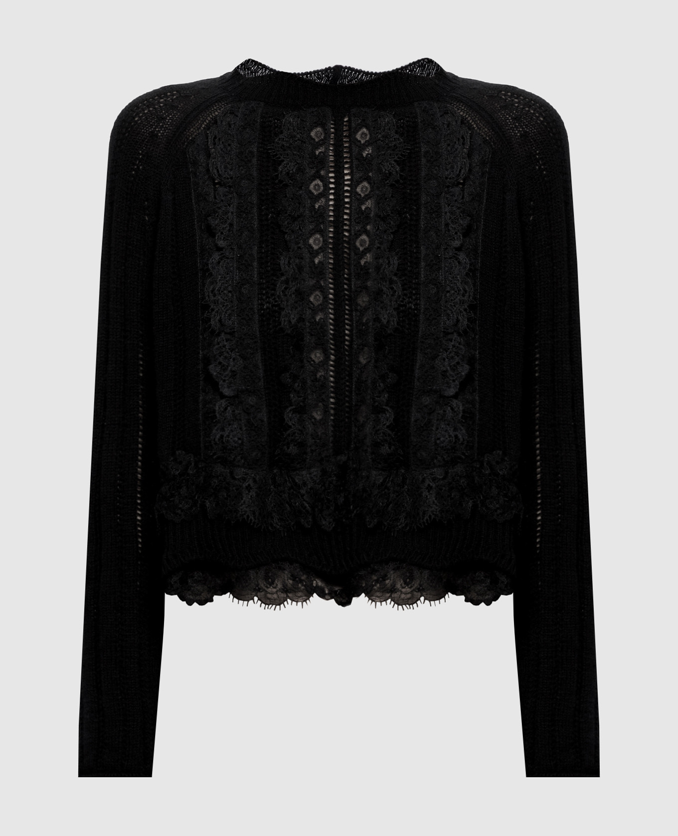 Black cashmere sweater with lace Ermanno Scervino