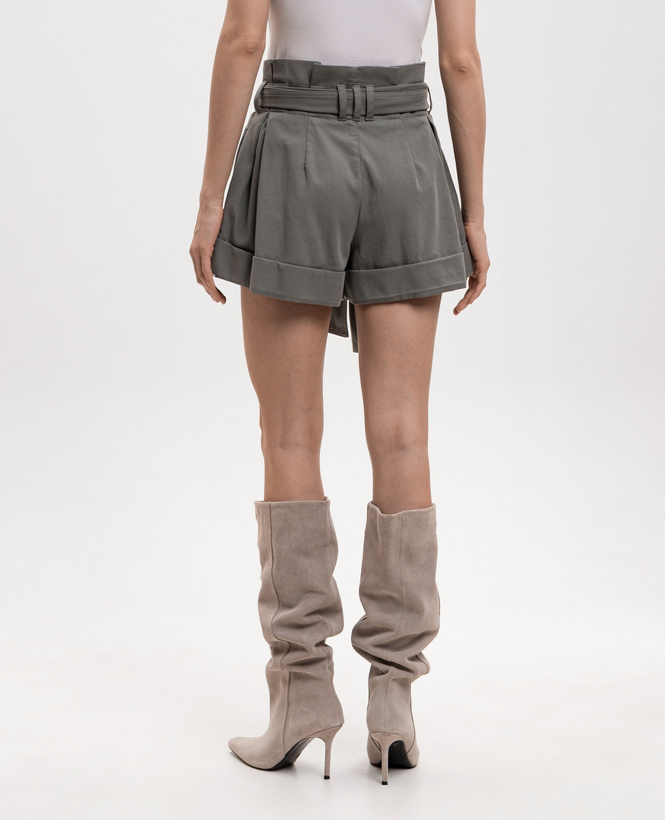 

Khaki shorts with belt Balmain