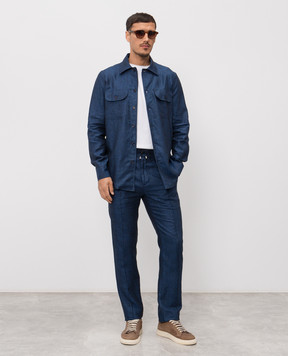 Doriani Cashmere Blue linen pants P207269NP269782538