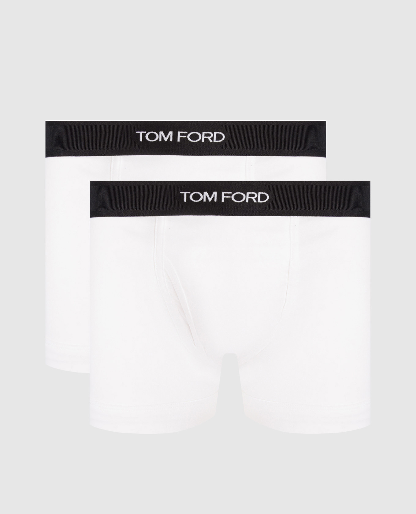 Set of white boxer briefs with logo pattern