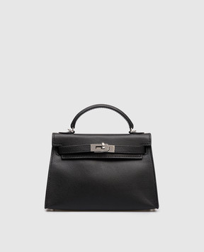 Babe Pay Pls Black leather satchel bag 6509