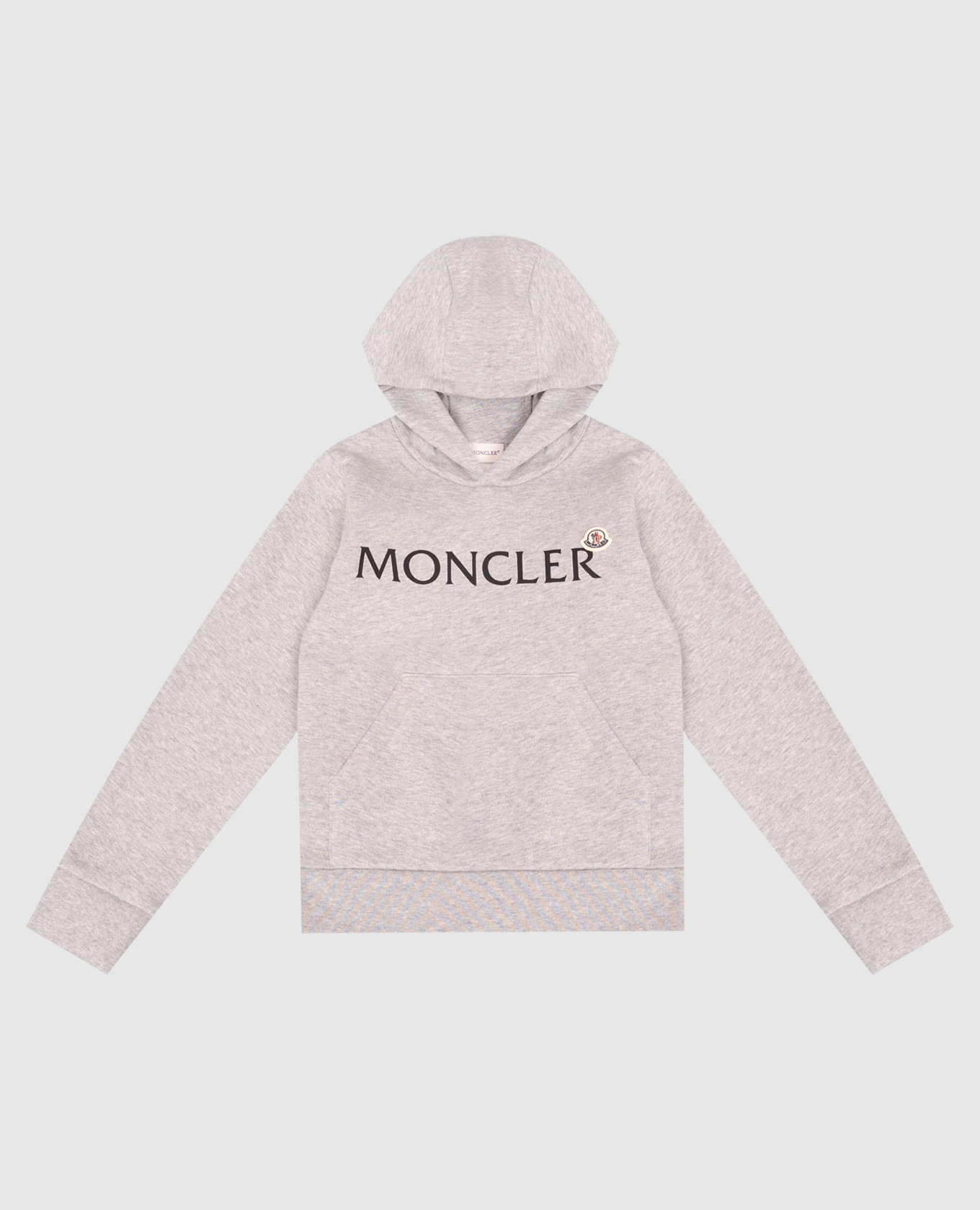 Children's gray insulated hoodie with logo print