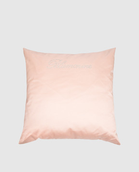 Blumarine Home Pink Note Blue decorative pillow with Swarovski crystals H0000220083