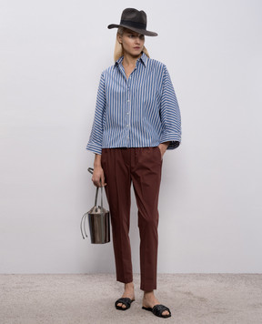 Brunello Cucinelli Blue striped shirt MH749MX716