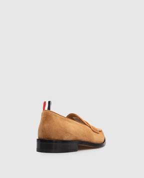 Thom Browne Brown suede Varsity loafers MFL087AL0037