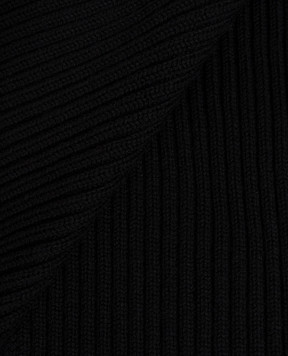 Cashmere&Whiskey Black merino wool scarf 140