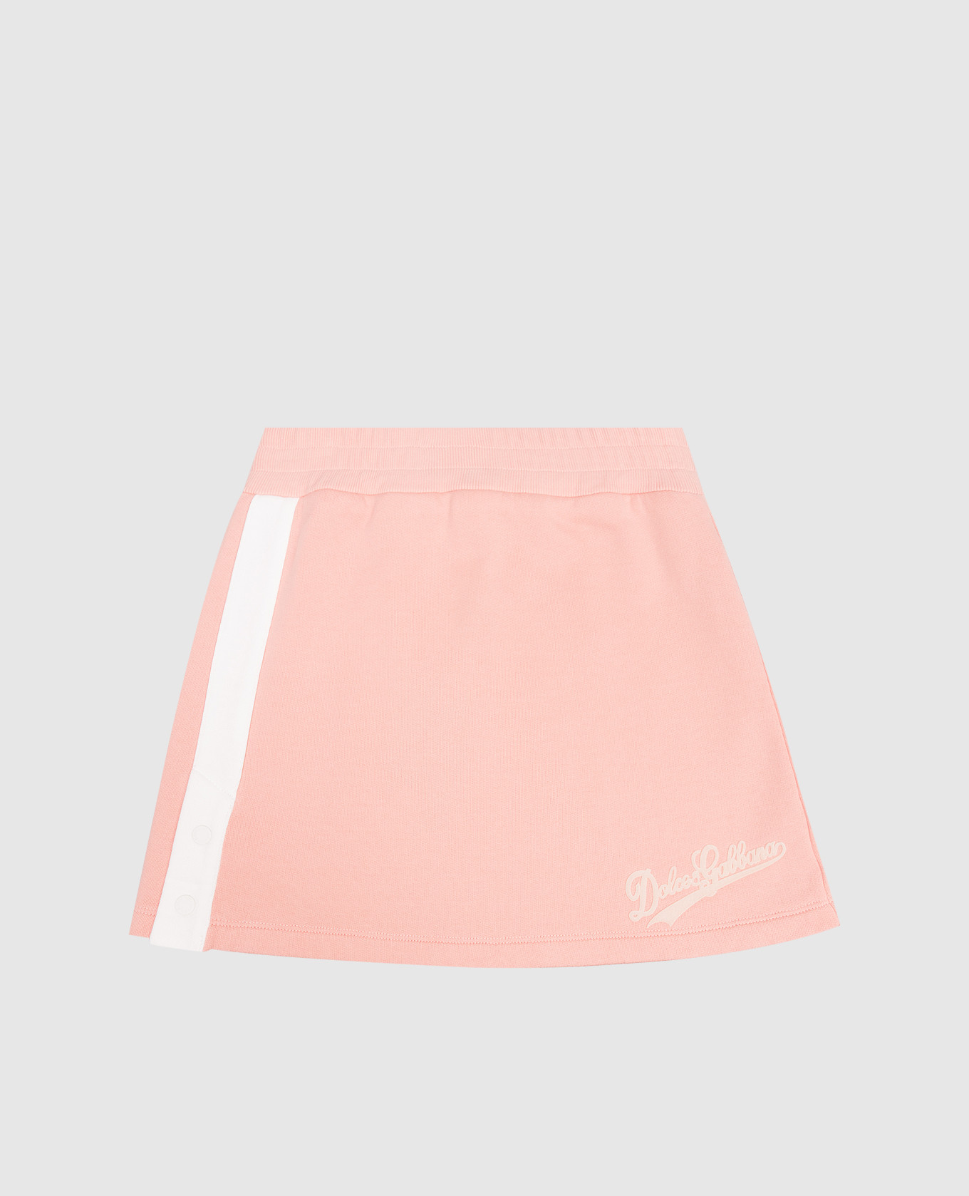 Children's pink skirt with textured logo