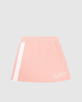 Dolce&Gabbana Children's pink skirt with textured logo L5JIC1G7PWH812+