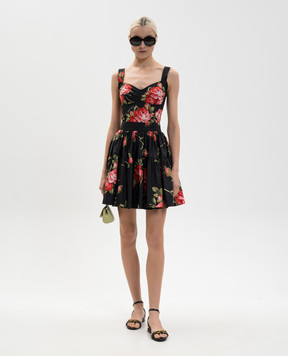 Dolce&Gabbana Black printed bustier top F7BB1THS5UT