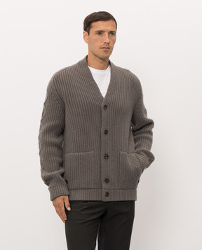 Stefano Ricci Gray cashmere cardigan K606423CS7F26309