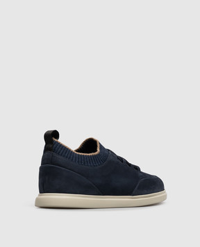 Lanciotti De Verzi Navy blue nubuck sneakers SNEAKERS