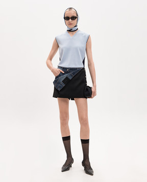 Juun.j Blue top with scarf JW6451W03Q