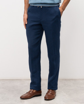 Stefano Ricci Blue linen pants M1T80A0003L0005Q