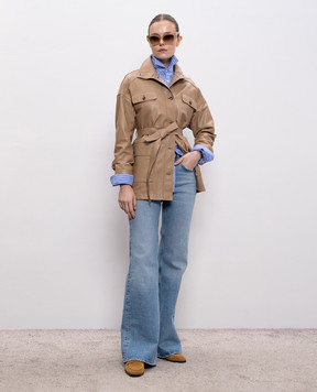 Yves Salomon Beige leather jacket 26EYV22476APXX