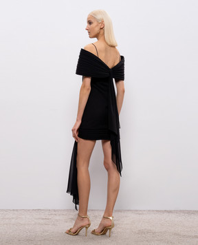 Mach&Mach Black mini dress with drapery CD511SE22