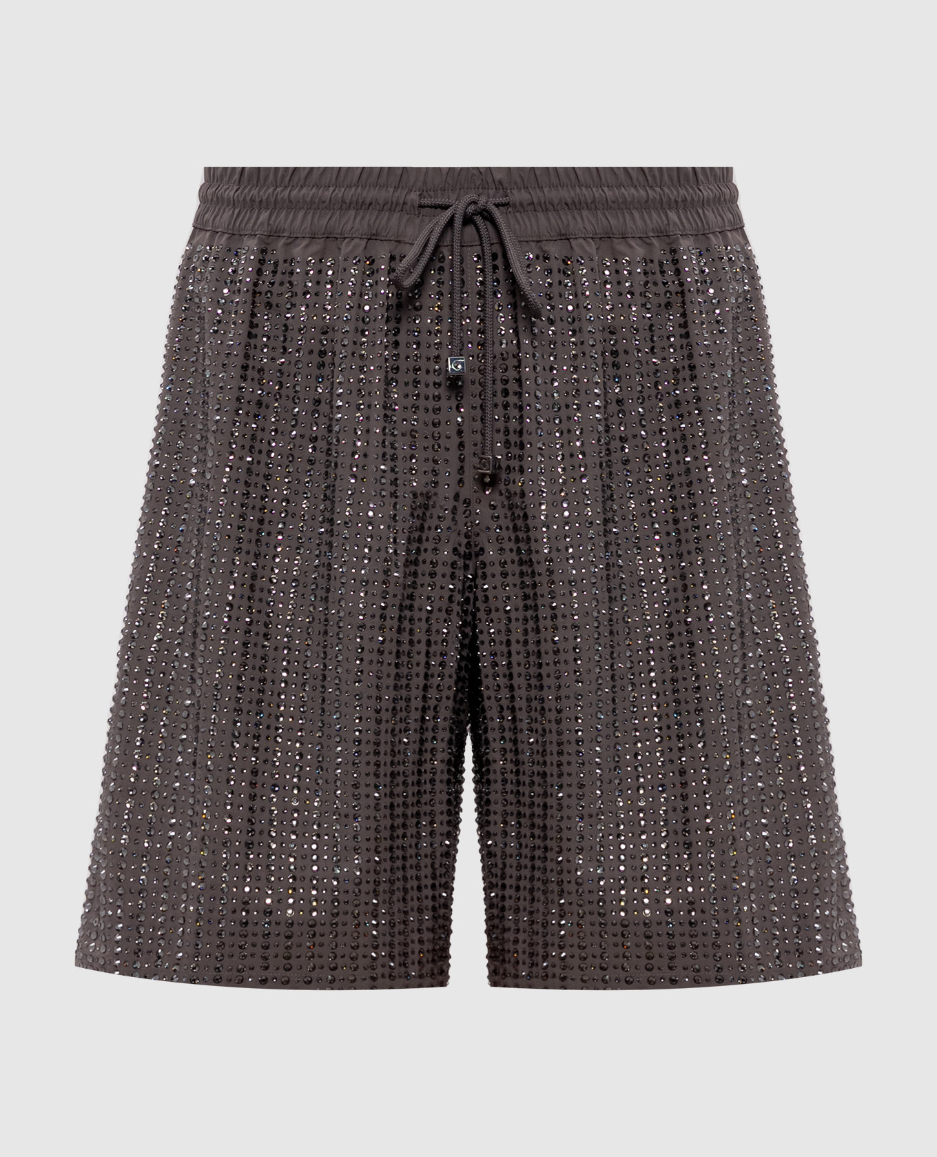 MALIBU grey beach shorts with crystals