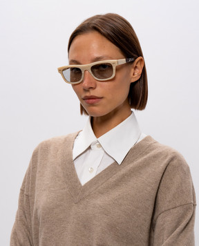 Brunello Cucinelli Beige sunglasses with logo engraving MOCMULTV61