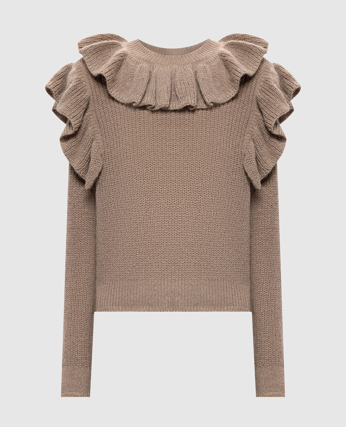 Brown sweater with ruffles Twinset