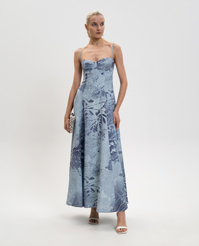 Simkhai Rudie blue floral print dress 1261191SW